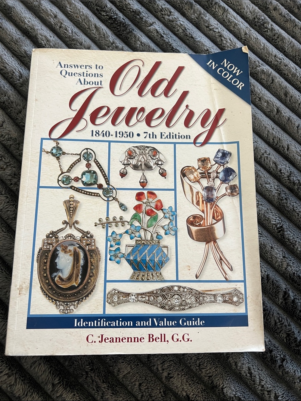 Old Jewelry Identification Guide Book in Cream and Blue